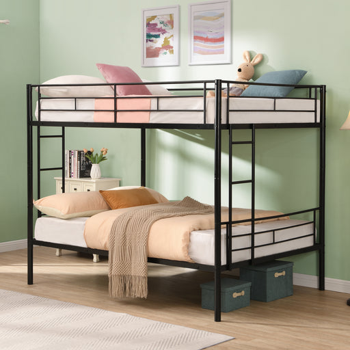 Full Over Full Metal Bunk Bed , No Box Spring Needed, Easy Assemble - DTYStore