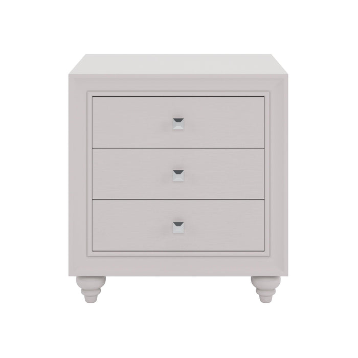 Modern Style Nightstand with 3 Drawers, Bed Side Table, End Table for Bedroom Living Room, Cream Grey