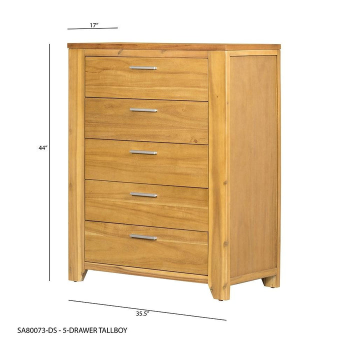 35.4x17.3x44" 5-Drawer Dresser