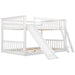 Full over Full Bunk Bed with Convertible Slide and Ladder, White(Old SKU: GX000708AAK) - DTYStore