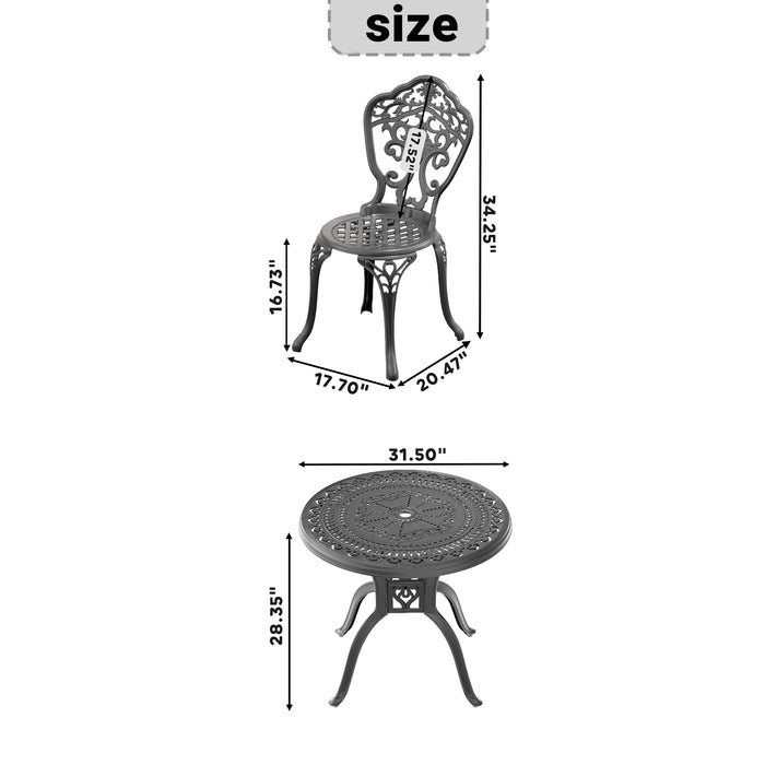 5-Piece Set Of All-Weather Cast Aluminum Dining Furniture Set With Black Frame - DTYStore