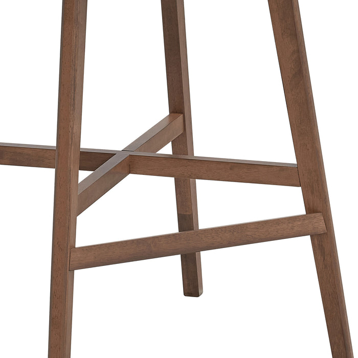 Wooden Bar Chairs Set of 2, Modern Soft Upholstered Kitchen Island Chairs, Counter Height Stool with Backrest,Wooden Frame Chairs with Footrest for Pub,Living Room,Restaurant,Walnut - DTYStore