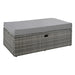 2-Piece Outdoor Rattan Daybed, Outdoor Bed with 5 Positions, Outdoor Loveseat Patio Sofa with Bench Lounge Roof Set and Cushions for Poolside, Backyard and Garden (Grey Wicker + Grey Fabric) - DTYStore