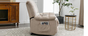 Massage Recliner Chair Electric Power Lift Recliner Chairs with Heat, Vibration, Side Pocket for Living Room Bedroom, Beige