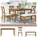 6-Piece Kitchen Dining Table Set Wooden Rectangular Table, 4 Chairs and Bench Family Furniture