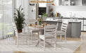 5-Piece Retro Functional Dining Table Set with Round Extendable Table and 4 Chairs