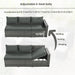 Outdoor 6-Piece All Weather PE Rattan Sofa Set, Garden Patio Wicker Sectional Furniture Set with Adjustable Seat, Storage Box, Removable Covers and Tempered Glass Top Table,Grey - DTYStore