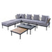 8-Piece Patio Sectional Sofa Set with Tempered Glass and Wooden Coffee Tables for Outdoor Oasis