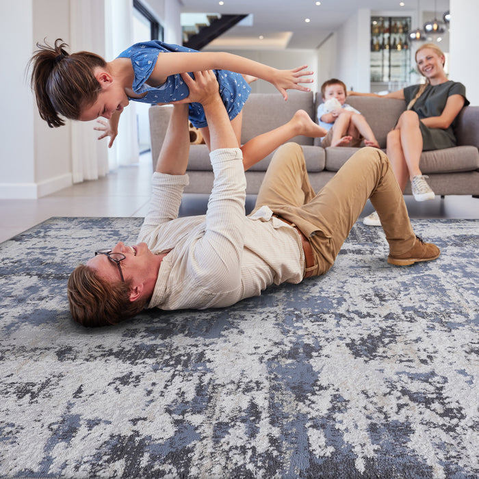 DTY Signature Collection 6X9 Grey/Denim /Abstract Non-Shedding Living Room Bedroom Dining Home Office Stylish and Stain Resistant Area Rug - DTYStore