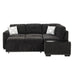 83.8" Sectional Pull-Out Sofa Bed L-Shaped Corner Sofa Couch with Storage Chaise, USB Ports, Power Sockets, Cup Holder for Living Room, Bedroom, Study, Black