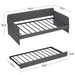 Daybed, sofa bed metal framed with trundle twin size, Grey, 78.4''w x 41''d x 29.8''h. - DTYStore