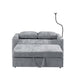 53.9" Modern Loveseat Pull-out Sofa Bed with Adjustable Backrest, Two Cup Holders , a Phone Holder, Three Charging Ports and Side Storage Pockets for Living Room, Grey