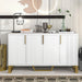 Modern Sideboard with Four Doors, Metal Handles & Legs, Adjustable Shelves Kitchen Cabinet