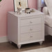 Modern Style Nightstand with 3 Drawers, Bed Side Table, End Table for Bedroom Living Room, Cream Grey