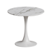 31.4 "round dining table, medieval white marble patterned tulip dining table, 2-3 person metal base dining table, easy to assemble casual coffee table, office desk - DTYStore