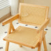 2 dining chairs, natural color, rubber wood rattan weaving technology, armrest solid wood dining chair, living room chair, simple and natural - DTYStore
