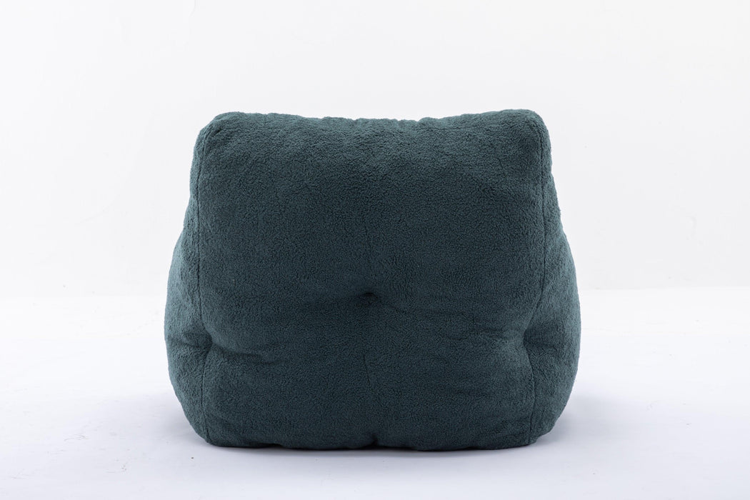 010-Soft Teddy Fabric Tufted Foam Bean Bag Chair With Teddy Fabric Green