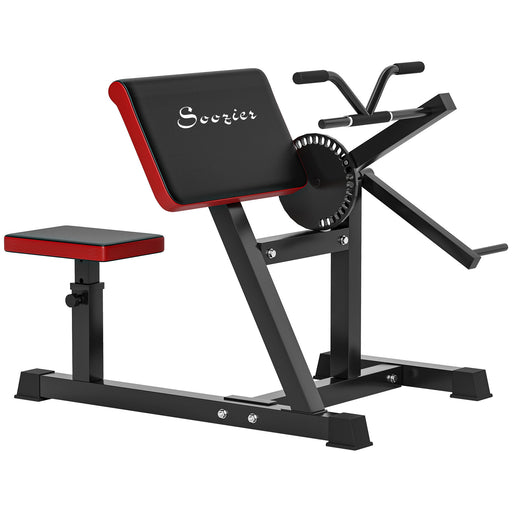 Soozier 2-In-1 Bicep Preacher Curl Bench with Adjustable Seat and Elbow Cushion, Plate Loaded Bicep Curl Machine & Tricep Extension Machine for Home Gym Workout - DTYStore