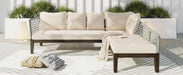 Modern 5-Person Outdoor Seating Group with Cushions Rope Waved Patio Sofa Set