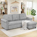 83" Modern Convertible Sleeper Sofa Bed with Storage Chaise,Gray(Old Sku:SG000346AAA)