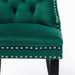 Nikki Collection Modern, High-end Tufted Solid Wood Contemporary Velvet Upholstered Dining Chair with Wood Legs Nailhead Trim 2-Pcs Set,Green