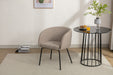 039-Set of 1 Boucle Fabric Dining Chair With Black Metal Legs,Light Coffee - DTYStore