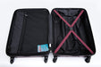 3 Piece Luggage Sets ABS Lightweight Suitcase with Two Hooks, Spinner Wheels, TSA Lock