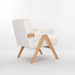 wooden leg leisure chair with handrails, cushions.uitable for living room, bedroom, study and other occasions, set of 1 - DTYStore