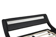 Full Bed Frame with Adjustable Headboard - Low Profile Sleigh Design, Strong Wood Slats Support and Mattress Foundation, No Box Spring Needed, Black - DTYStore