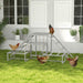 Chicken Toys for Coop, Chicken Swing Set, Chicken Coop Accessories for Poultry Run with Perches, Wood Stand, Ladder, Platforms, for 10-15 Chickens, Gray