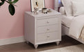 Modern Style Nightstand with 3 Drawers, Bed Side Table, End Table for Bedroom Living Room, Cream Grey