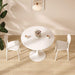 White Round Table, Modern Dining Table, MDF Top and Steel B0ase Tulip Round Kitchen Table, Mid Century Coffee Table for Living Room 24 Inch. - DTYStore