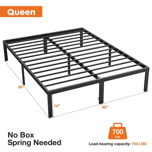 Heavy Duty Metal Bed Frame with Sturdy Steel Slat Support,QUEEN - DTYStore