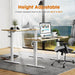 Electric Height Adjustable Standing Desk,Sit to Stand Ergonomic Computer Desk,Yellow,55'' x 24" - DTYStore
