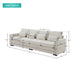 Modern Linen Fabric Sofa with Armrest Pockets and Pillows, Minimalist Style Couch