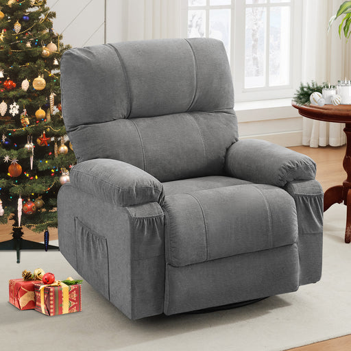 Recliner chair,360 degree rotating swing single sofa chair, equipped with soft cushion and backrest, comfortable armchair, suitable for living room lounge chair,GREY - DTYStore