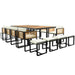 GO 18-Pieces Acacia Wood Patio Dining Set, Space Saving Outdoor Patio Set, 8 Cushioned Chairs & 8 Ottomans & 2 Square Table, for Backyard, Garden, Deck and Poolside, Beige - DTYStore