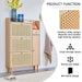 Modern minimalist storage cabinet MDF bed top cabinet Japanese rattan shoe cabinet, small home furniture. Suitable for hallways and living rooms