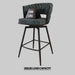 26' Bar Chair Suede Woven Bar Stool Set of 2,Black legs Barstools No Adjustable Kitchen Island Chairs,360 Swivel Bar Stools Upholstered Bar Chair Counter Stool Arm Chairs with Back Footrest (Blue) - DTYStore