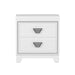 3-Pieces Bedroom Sets Queen Size Upholstered Bed with LED Lights, Nightstands and Dresser with Metal Handles and Sparkling Shiny Decoration, White