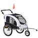 Dog Bike Trailer 2-In-1 Pet Stroller with Canopy and Storage Pockets, White