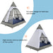 GO 90.5' Length Outdoor Sunbed With Colorful Pillows, Wicker Patio Daybed With Cushions, Tent Shape, Gray And Blue - DTYStore