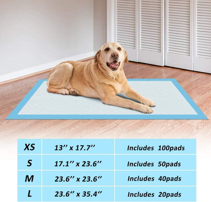 Super-Absorbent Waterproof Dog and Puppy Pet Training Pad, Housebreaking Pet Pad, 50-Count Small-Size, 17.1â€™â€™X23.6â€™â€™, Blue