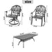 9-Piece All-Weather Cast Aluminum Dining Set, Include 2 Swivel Chairs,6 Dining Chairs and Rectangular Table With Black Frame - DTYStore