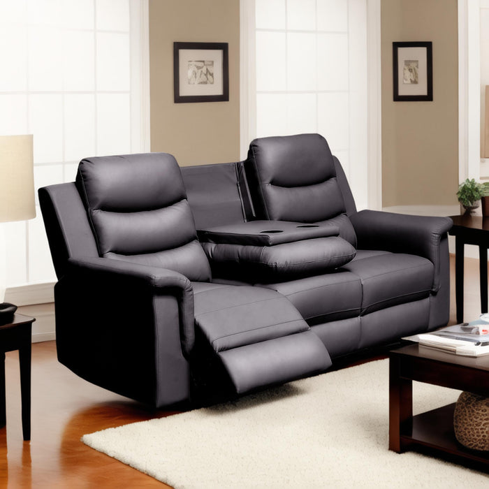 Reclining Loveseat with Middle Console Slipcover, Stretch Loveseat Reclining Sofa Covers (BLACK, 2 Seat Recliner Cover with Console)