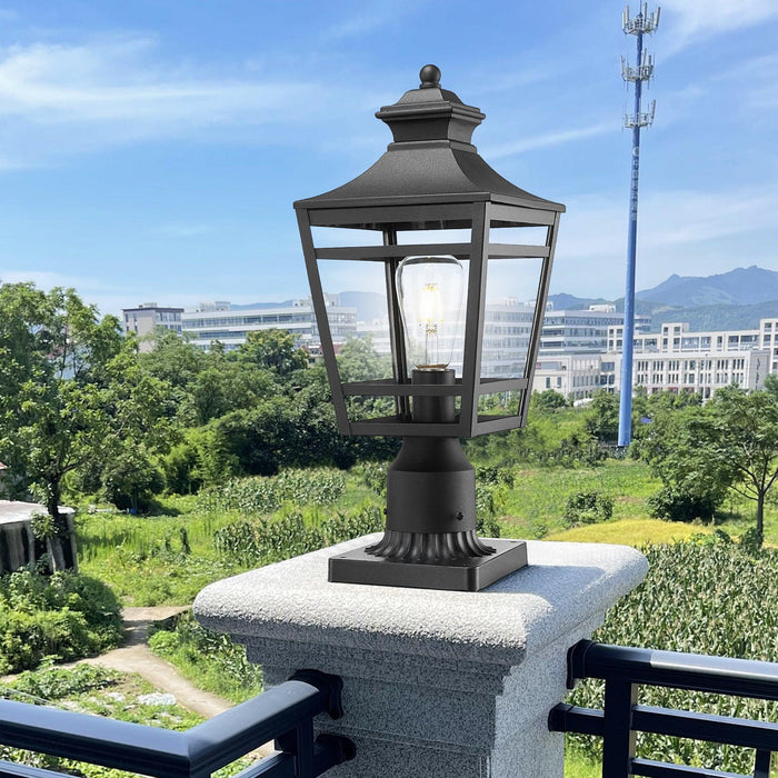 Large Outdoor Post Lights Lamp Post Light Fixture, 18.1inch Waterproof Aluminum Post Lamp with Clear Glass, Fence Post Deck Lighting for Garden, Patio, Pathway (2 pack) - DTYStore