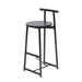 27''H Barstool Set of 3 Wooden Round Bar Stools with Footrest Modern Kitchen Chairs for Counter (Black & Black) - DTYStore