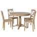 Modern Dining Table Set for 4,Round Table and 4 Kitchen Room Chairs,5 Piece Kitchen Table Set for Dining Room,Dinette,Breakfast Nook,Natural Wood Wash