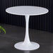 White Round Table, Modern Dining Table, MDF Top and Steel B0ase Tulip Round Kitchen Table, Mid Century Coffee Table for Living Room 24 Inch. - DTYStore