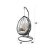Simona Beige Fabric & Black Wicker Hanging Chair - DTYStore
